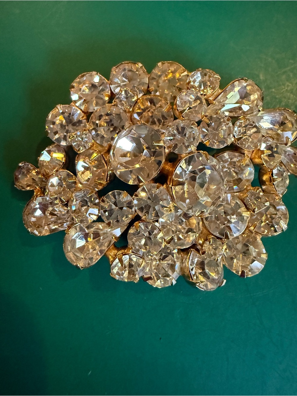 Juliana D&E Clear Rhinestone Cluster Brooch Unmarked DeLizza & Elster Vintage